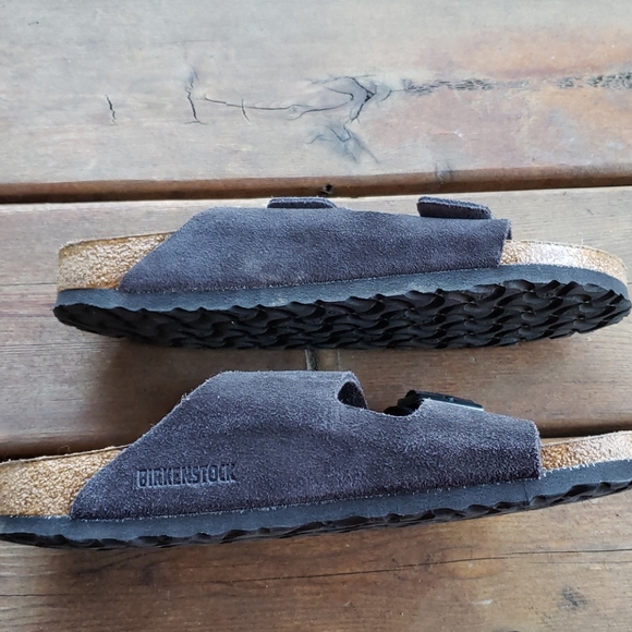 BIRKENSTOCK Grey Suede Leather Arizona Sandals 41 - Picture 6 of 16